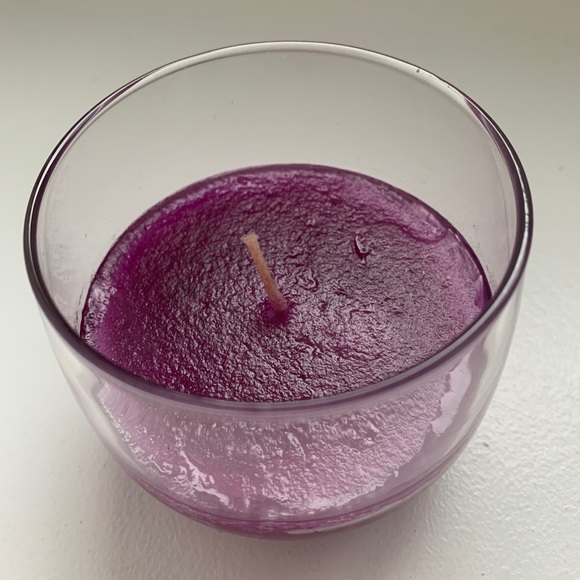 3 for $15 NEW Purple Candle in Glass Holder - Picture 3 of 3
